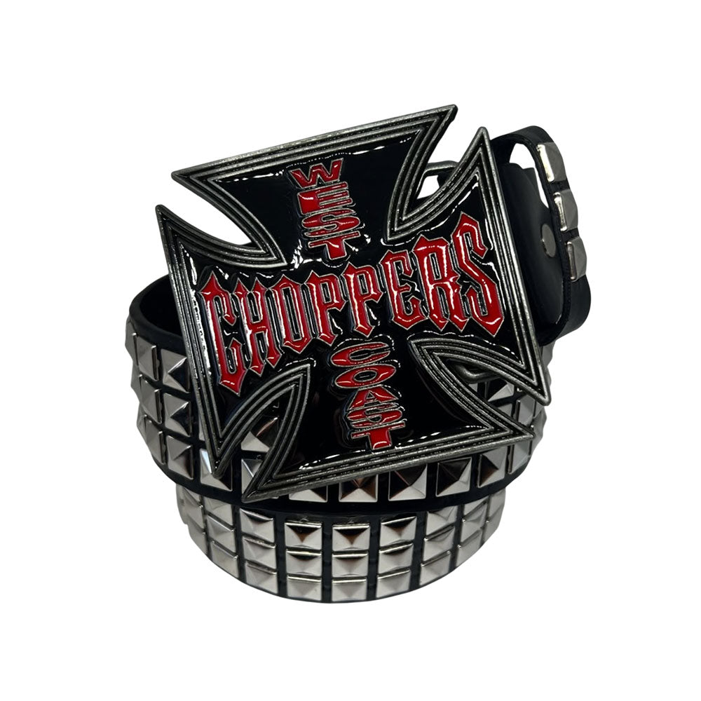 "West Coast Choppers" Oversized Studded Iron Cross Belt