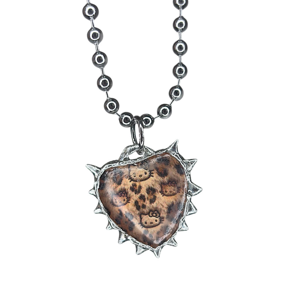 Cheetah Kitty Spiky Heart