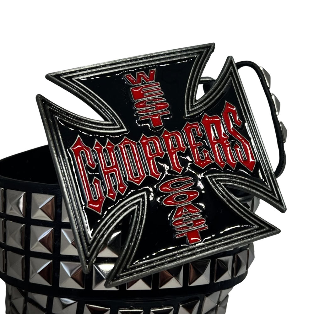 "West Coast Choppers" Oversized Studded Iron Cross Belt
