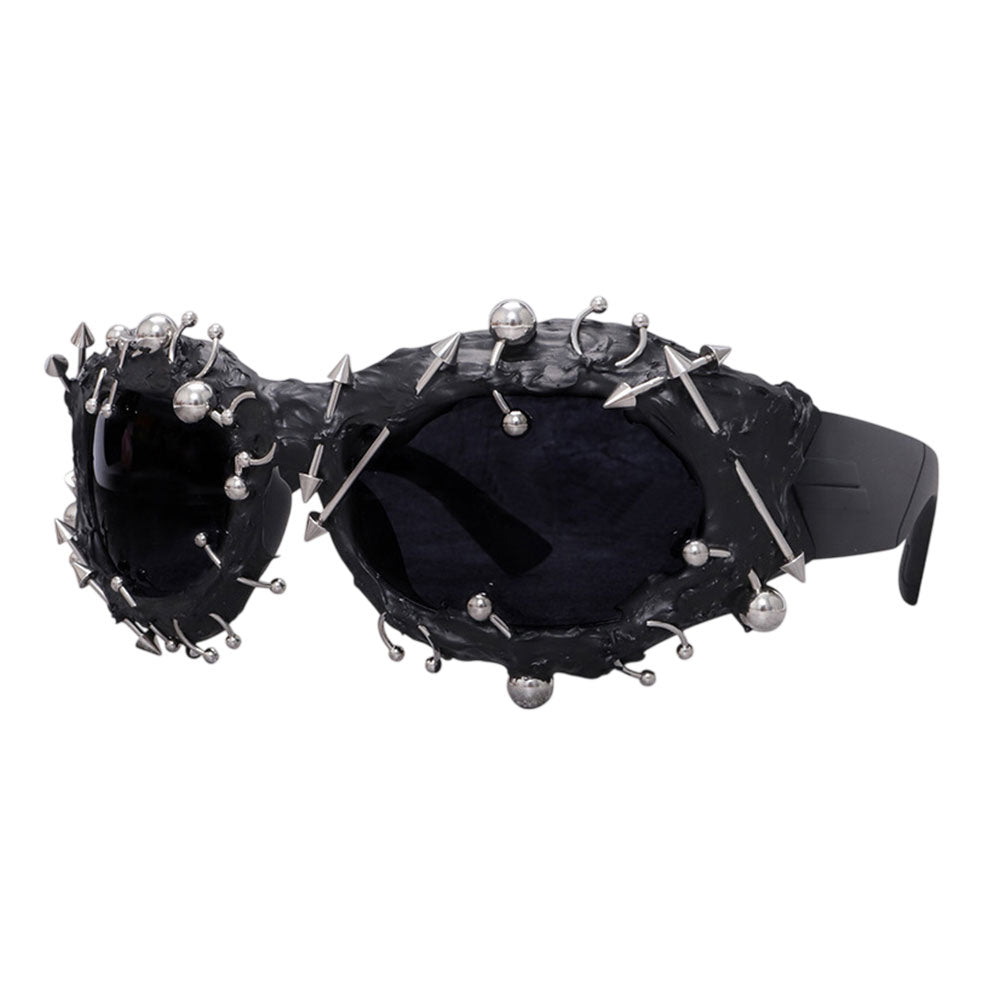 Avant-Garde Pierced & Spiked Cybercore Sunglasses