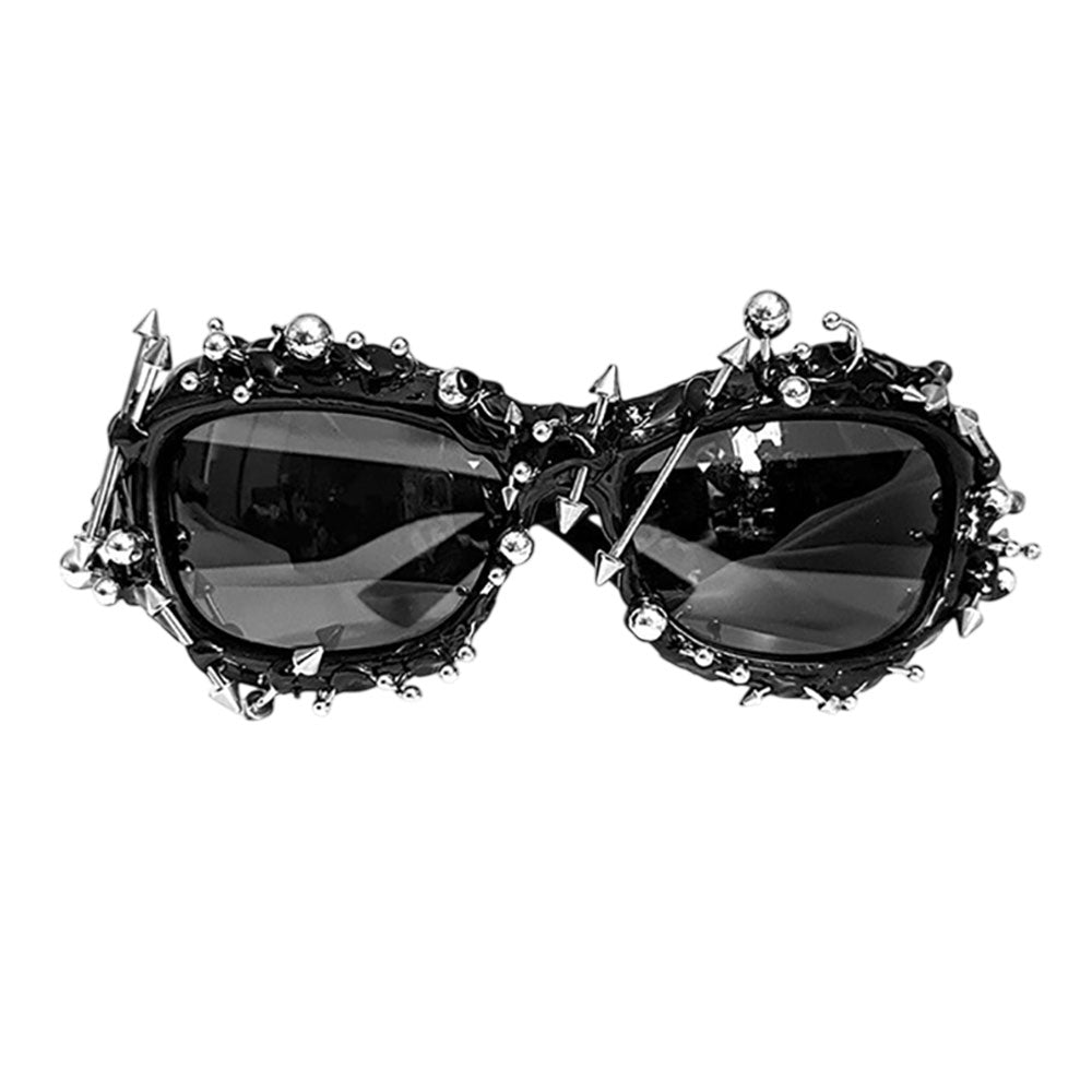 Avant-Garde Pierced & Spiked Cybercore Sunglasses